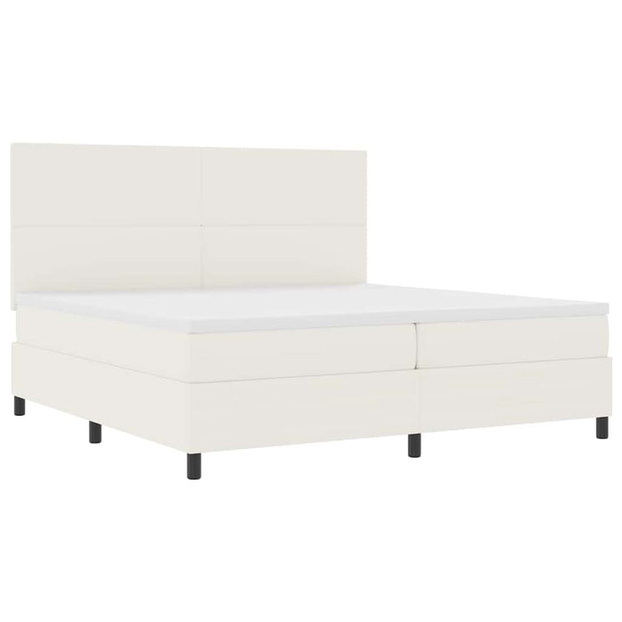 Pat cu arc LED Crema și Alb 200 x 200 cm Țesătură din corduroy - WALTI WALTI