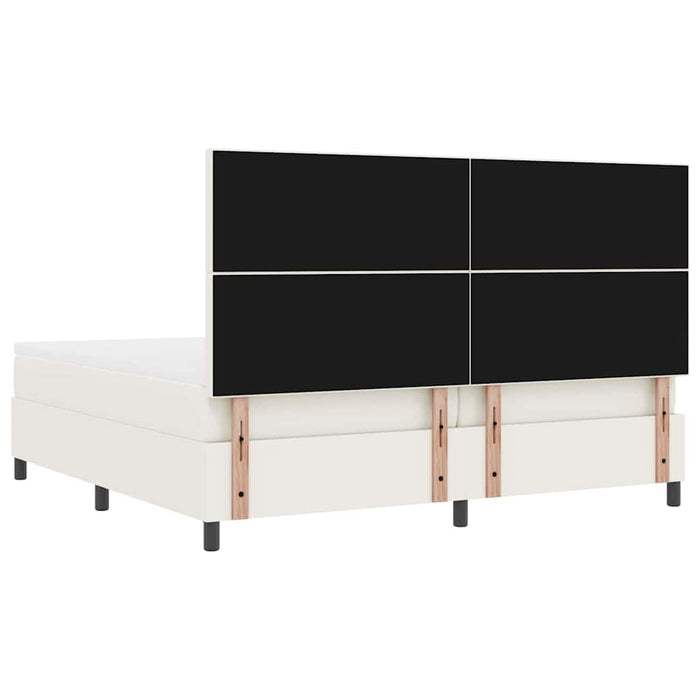 Pat cu arc LED Crema și Alb 200 x 200 cm Țesătură din corduroy - WALTI WALTI