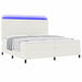 Pat cu arc LED Crema și Alb 200 x 200 cm Țesătură din corduroy - WALTI WALTI