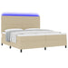 Pat cu arc LED cu headboard Gri deschis și alb. 200 x 200 cm - WALTI WALTI