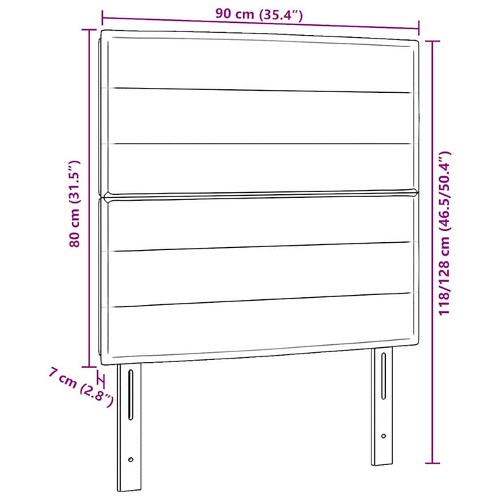 Tăblie cap cu headboard Negru 90 cm Piele artificială - WALTI WALTI
