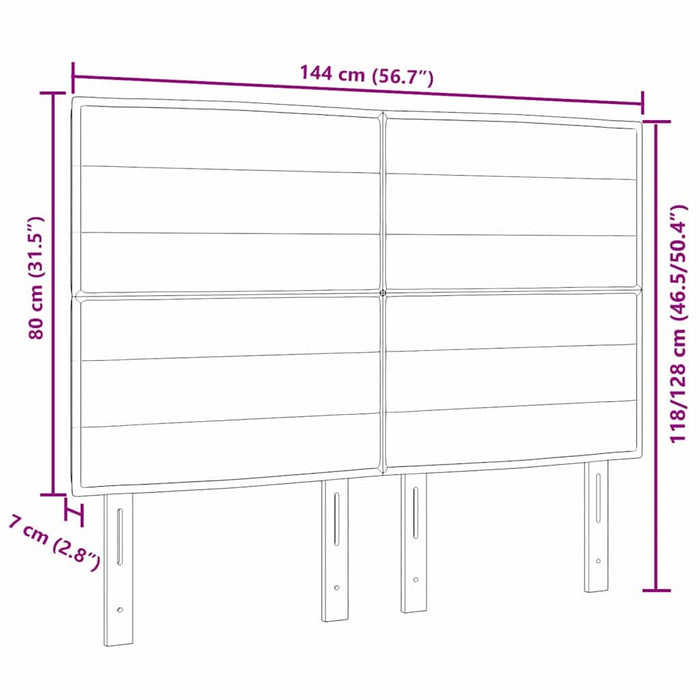 Tăblie cap cu headboard Negru 144 cm Piele artificială - WALTI WALTI