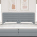 Tăblie cap cu headboard Gri deschis 200 cm Piele artificială - WALTI WALTI