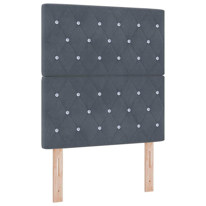 Tăblie din Catifea Argyle cu headboard Gri închis 80 cm Catifea - WALTI WALTI