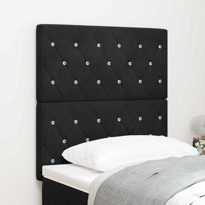 Tăblie din Catifea Argyle cu headboard Negru 80 cm Catifea - WALTI WALTI