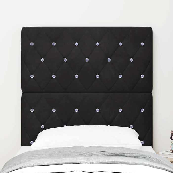 Tăblie din Catifea Argyle cu headboard Negru 80 cm Catifea - WALTI WALTI