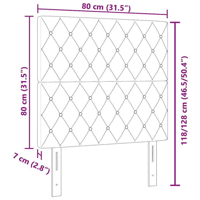 Tăblie din Catifea Argyle cu headboard Negru 80 cm Catifea - WALTI WALTI