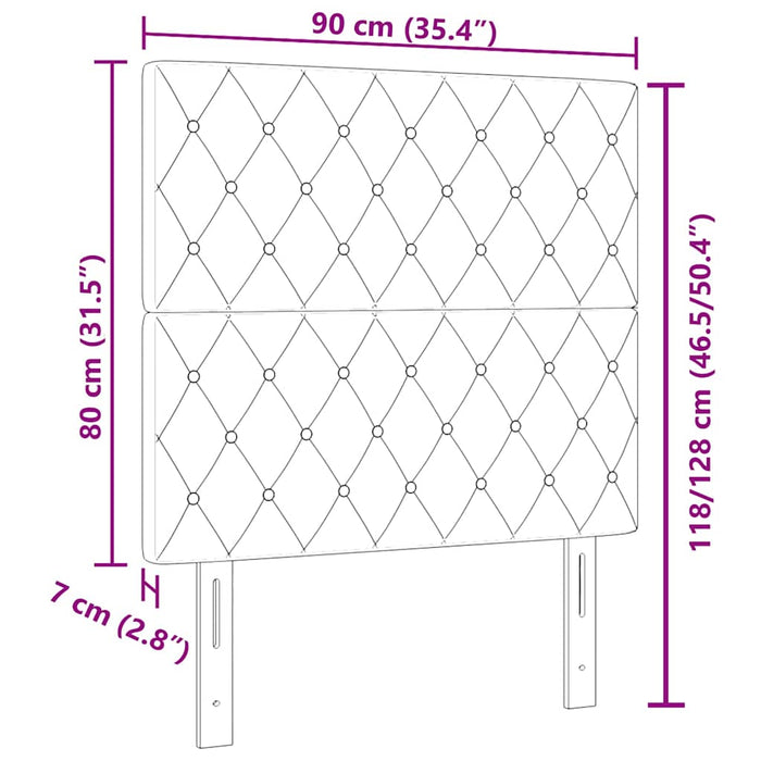 Tăblie cap Negru 90 cm Catifea WALTI
