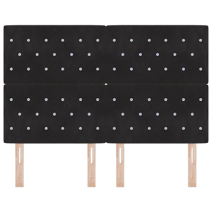 Tăblie cap Negru 144 cm Catifea WALTI