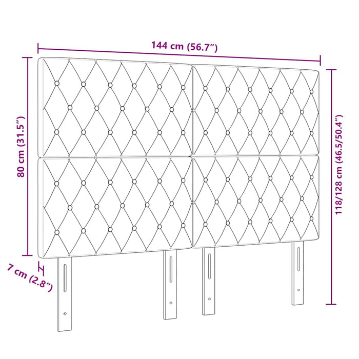 Tăblie cap Roz 144 cm Catifea WALTI