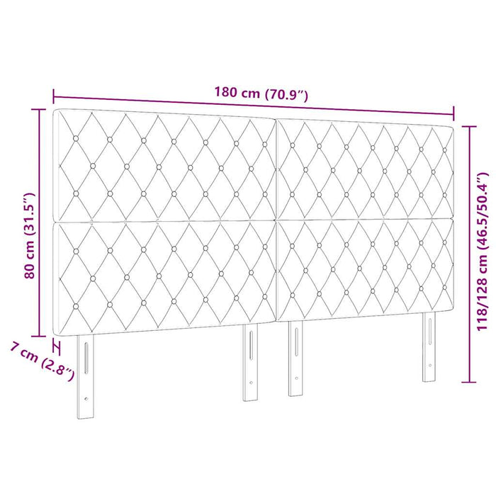 Tăblie cap Gri deschis 180 cm Catifea WALTI