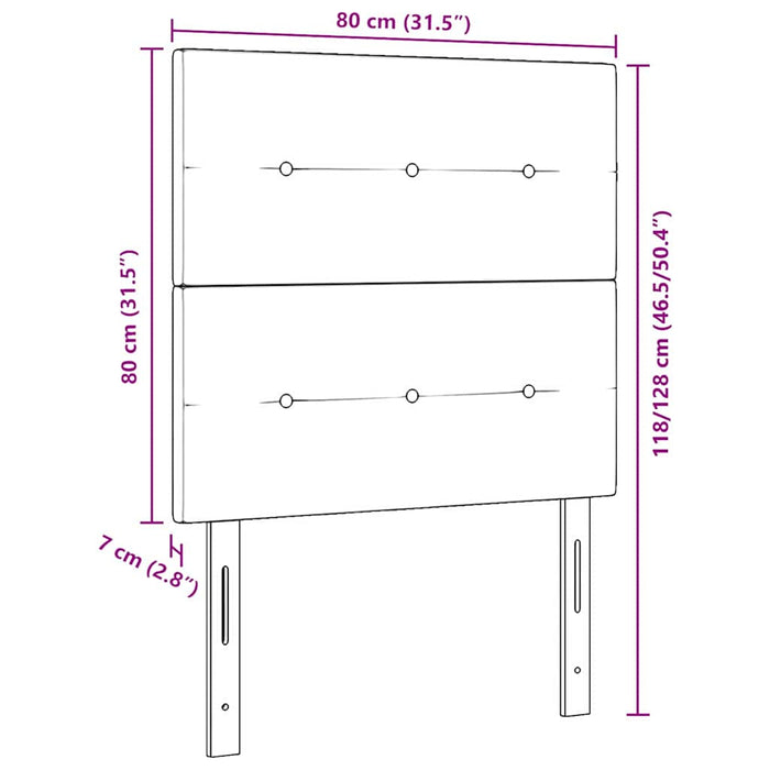 Tăblie cap cu headboard Negru 80 cm Piele artificială - WALTI WALTI