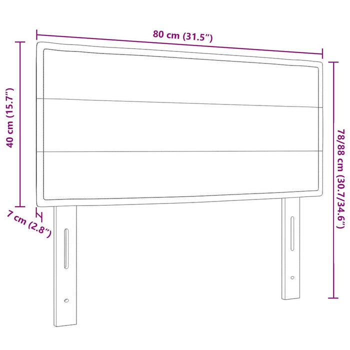 Tăblie LED cu lumini cu bandă LED Maro închis 80 cm țesătură - WALTI WALTI