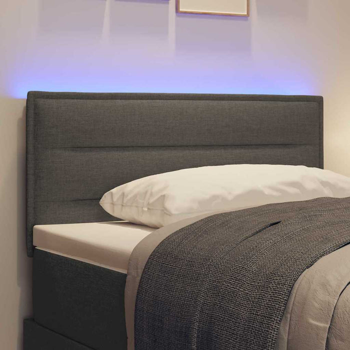 Tăblie LED cu benzi LED cu headboard Gri închis 90 cm țesătură - WALTI WALTI