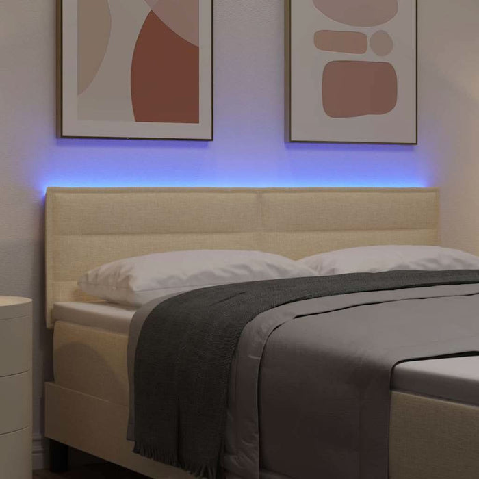 Tăblie LED cu lumini cu bandă LED Manual Crem 144 cm Poliester - WALTI WALTI