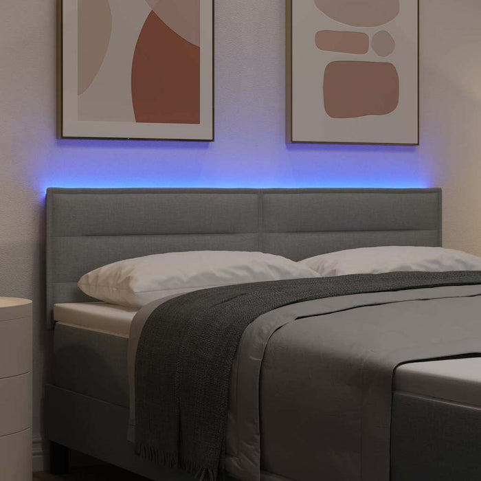Tăblie LED cu lumini cu bandă LED Gri deschis 160 cm Poliester - WALTI WALTI