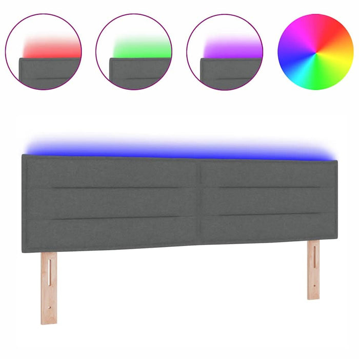 Tăblie LED cu lumini cu bandă LED Gri închis 160 cm țesătură - WALTI WALTI