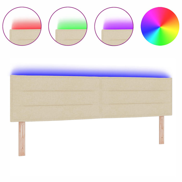 Tăblie LED cu lumini cu bandă LED Manual Crem 180 cm Poliester - WALTI WALTI