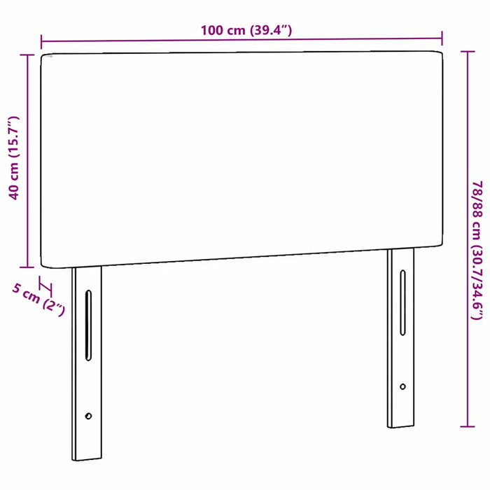 Tăblie LED Manual Gri deschis 100 cm Țesătură din corduroy WALTI