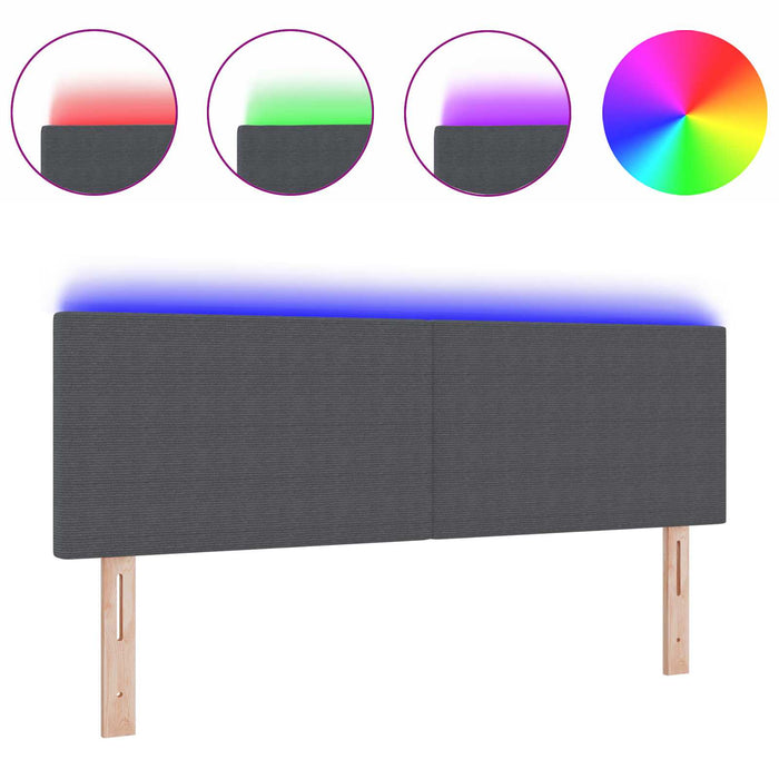 Tăblie LED cu lumini cu bandă LED Gri închis 144 cm Poliester - WALTI WALTI