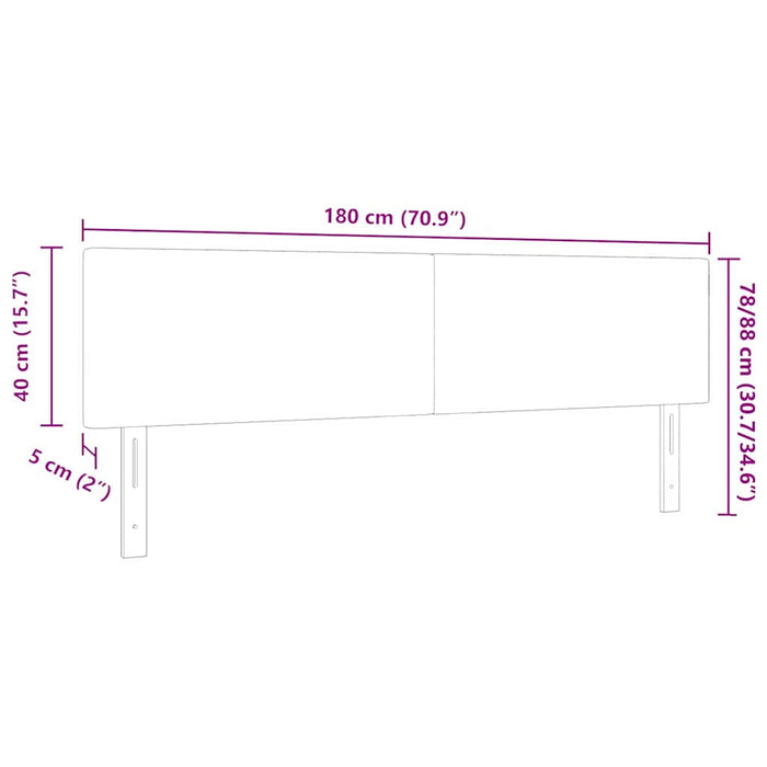Tăblie LED cu lumini cu bandă LED Gri închis 180 cm Poliester - WALTI WALTI