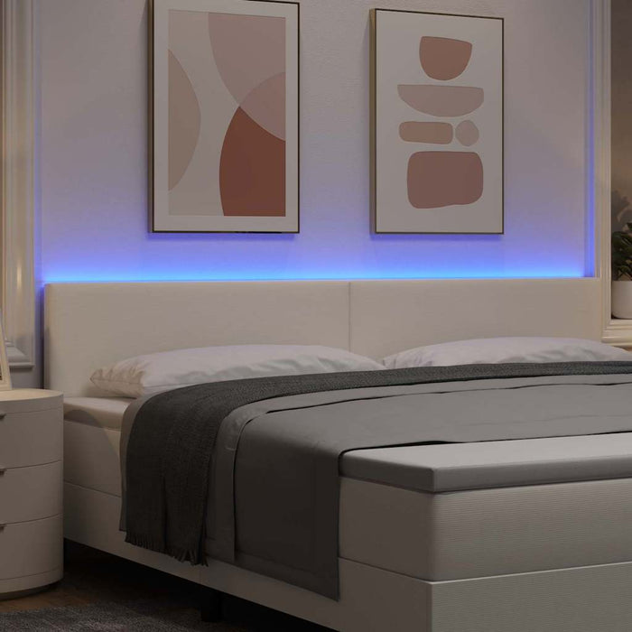 Tăblie LED cu lumini cu bandă LED Manual Crem 200 cm Poliester - WALTI WALTI
