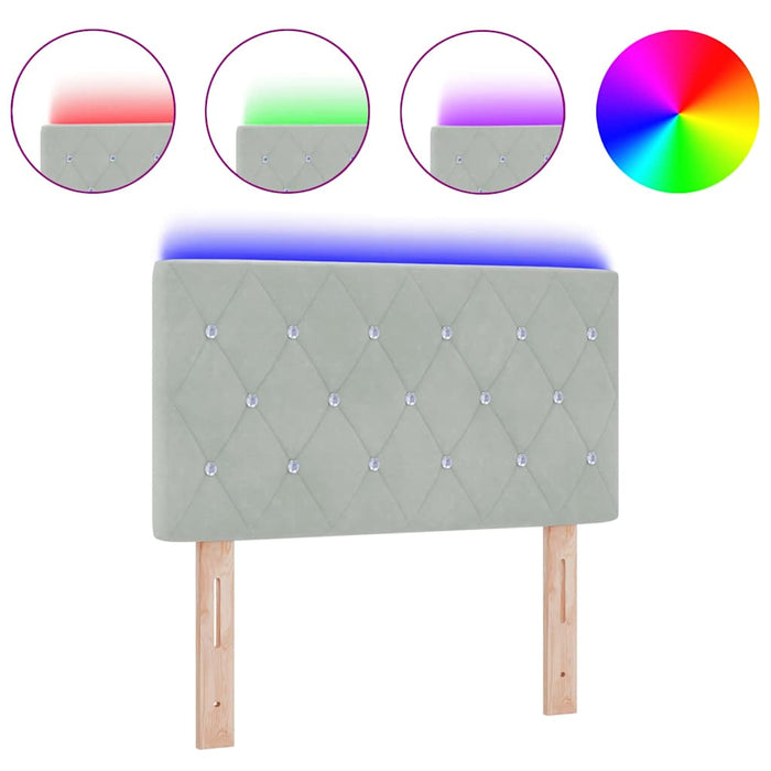 Tăblie LED cu lumini cu bandă LED Gri deschis 80 cm Catifea - WALTI WALTI