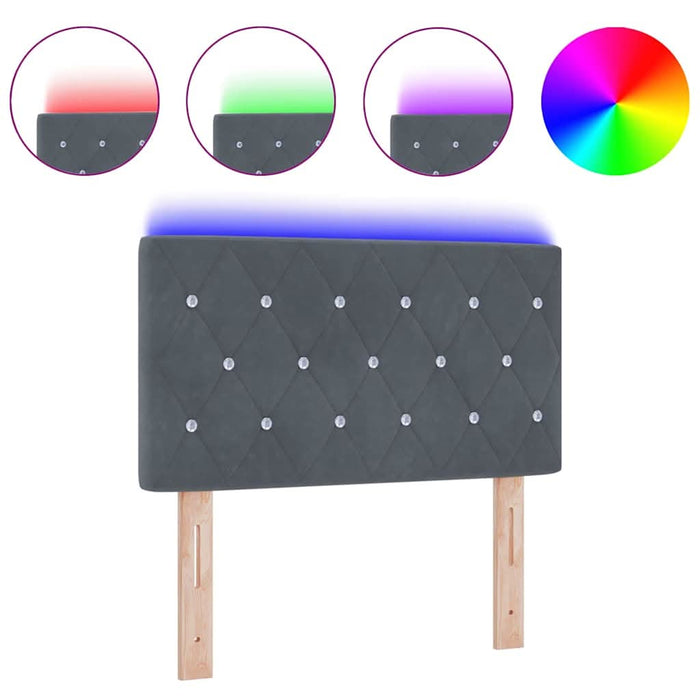 Tăblie LED cu lumini cu bandă LED Gri închis 80 cm Catifea - WALTI WALTI