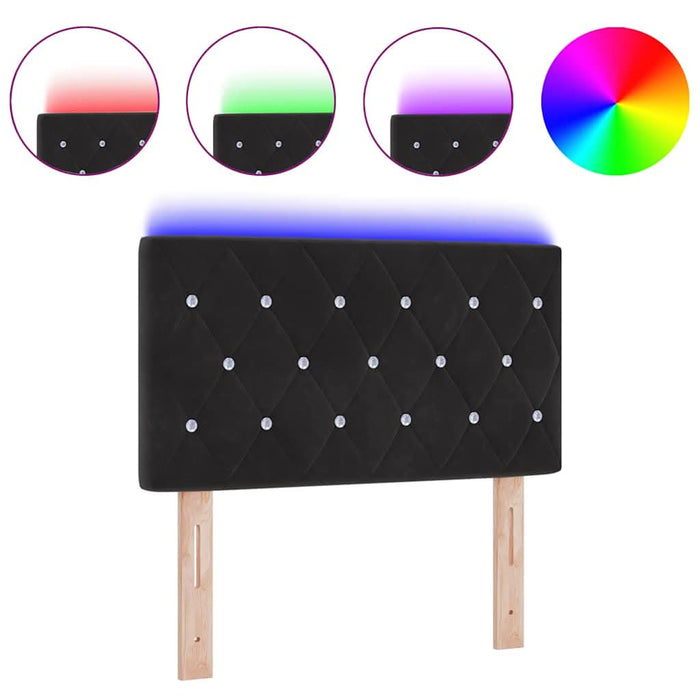 Tăblie LED cu lumini cu bandă LED Argyle Negru 80 cm Catifea - WALTI WALTI