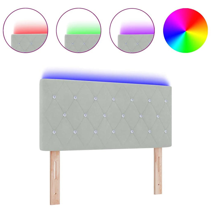 Tăblie LED cu lumini cu bandă LED Gri deschis 100 cm Catifea - WALTI WALTI