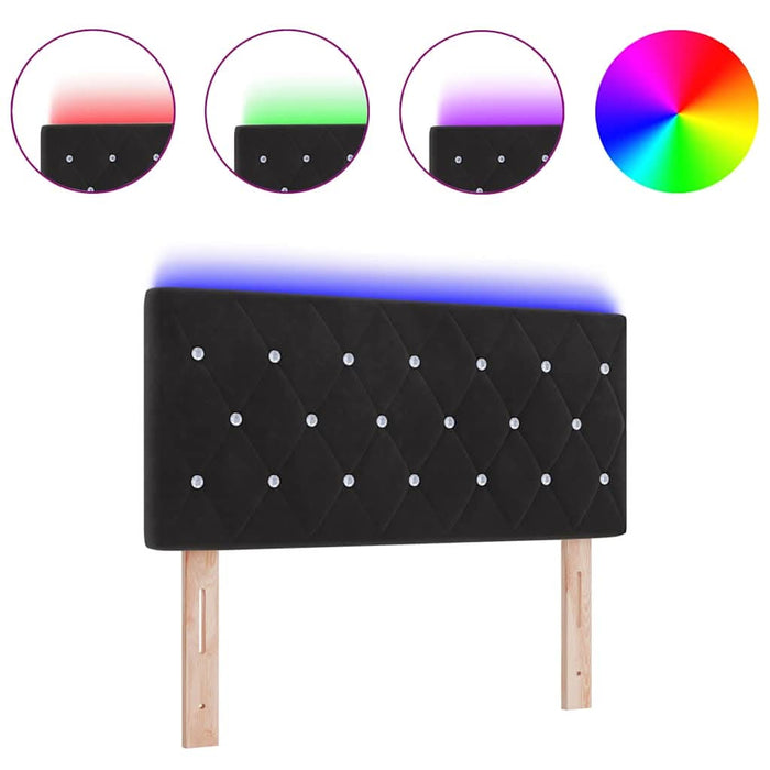 Tăblie LED cu lumini cu bandă LED Argyle Negru 100 cm Catifea - WALTI WALTI