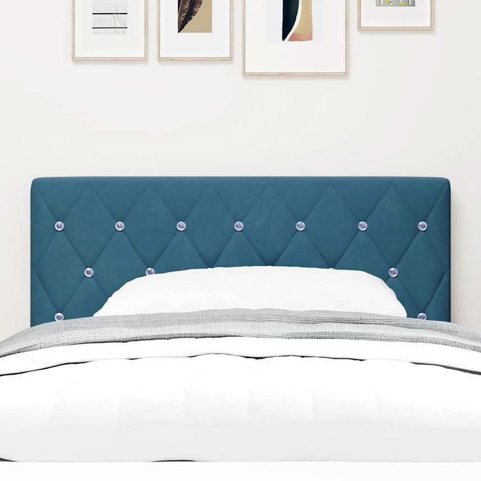 Tăblie LED Argyle cu headboard Albastru închis 100 cm Catifea - WALTI WALTI