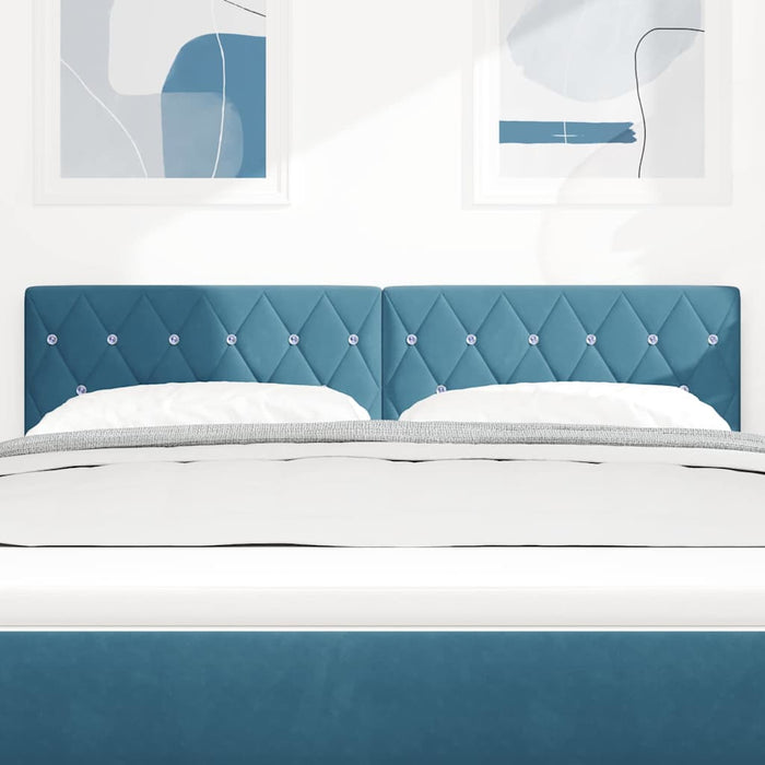 Tăblie LED cu headboard Manual Albastru închis 144 cm Poliester - WALTI WALTI