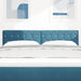 Tăblie LED cu headboard Manual Albastru închis 144 cm Poliester - WALTI WALTI