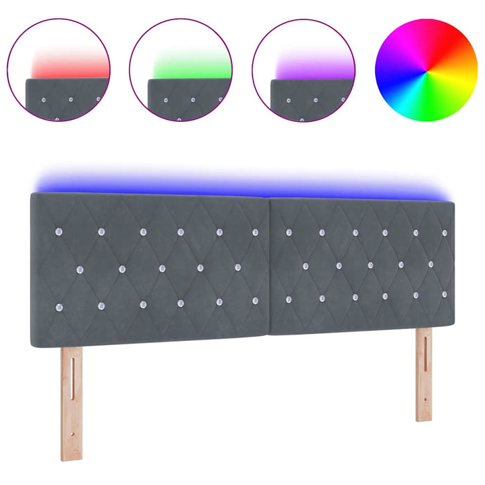 Tăblie LED cu lumini cu bandă LED Gri închis 80 cm Catifea - WALTI WALTI