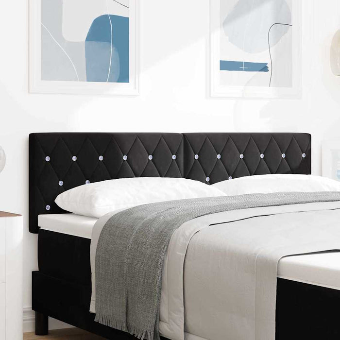 Tăblie LED cu lumini cu bandă LED Argyle Negru 80 cm Catifea - WALTI WALTI