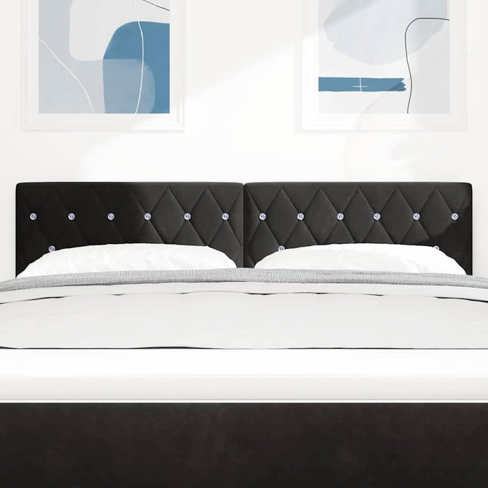 Tăblie LED cu lumini cu bandă LED Argyle Negru 80 cm Catifea - WALTI WALTI
