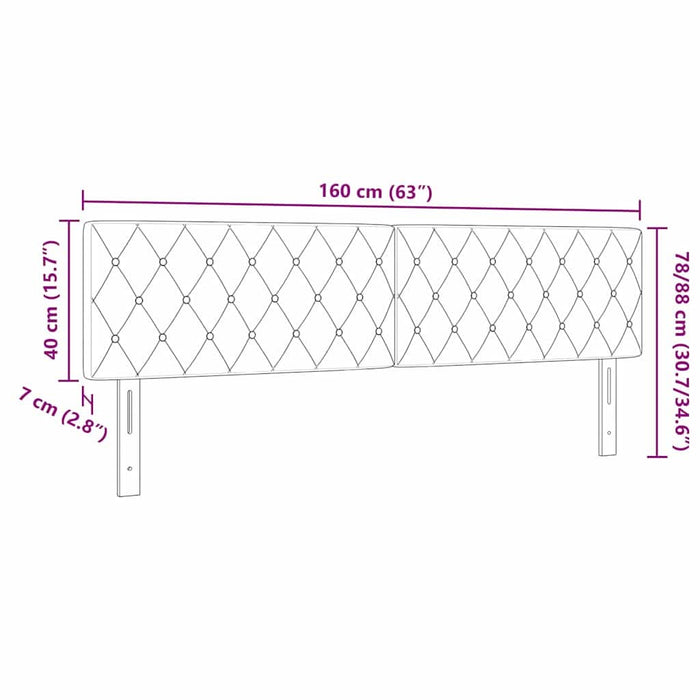 Tăblie LED cu lumini cu bandă LED Argyle Negru 80 cm Catifea - WALTI WALTI
