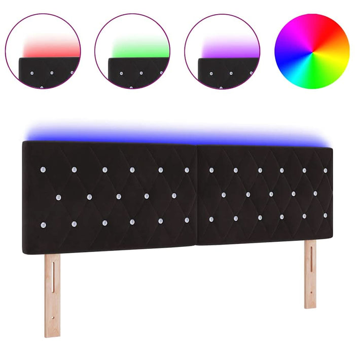 Tăblie LED cu lumini cu bandă LED Argyle Negru 80 cm Catifea - WALTI WALTI