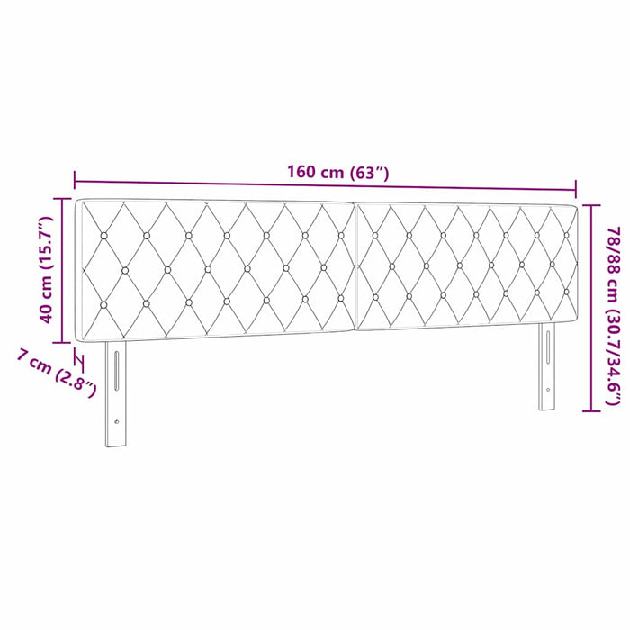 Tăblie LED cu benzi LED cu headboard Manual Roz 160 cm Catifea WALTI