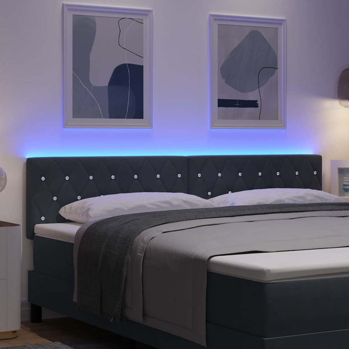 Tăblie LED cu lumini cu bandă LED Gri închis 180 cm Poliester - WALTI WALTI