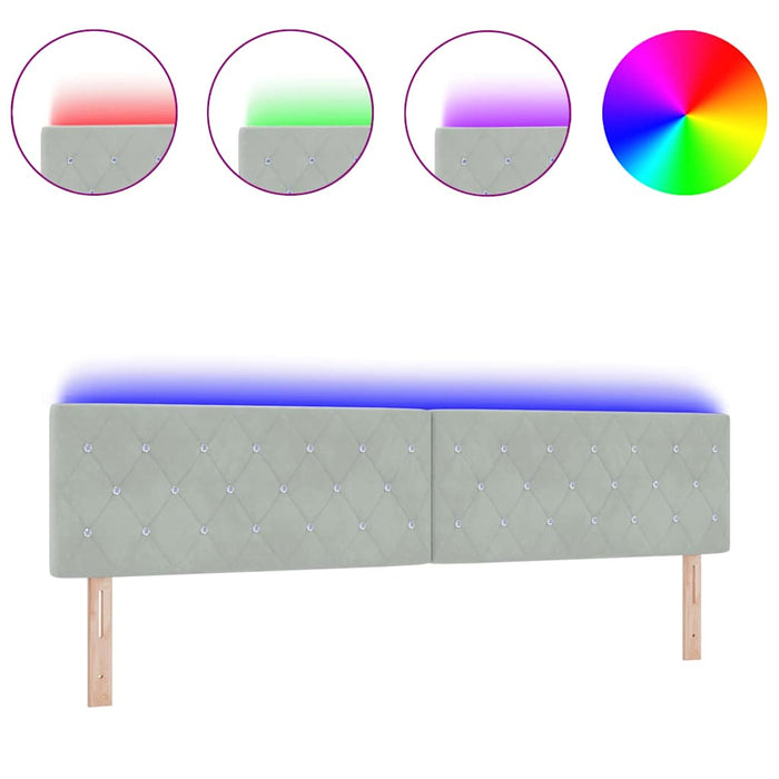 Tăblie LED cu lumini cu bandă LED Gri deschis 100 cm Catifea - WALTI WALTI