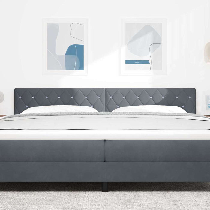 Tăblie LED cu benzi LED cu headboard Gri închis 200 cm Catifea - WALTI WALTI
