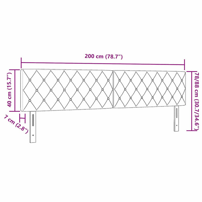 Tăblie LED cu benzi LED cu headboard Negru 200 cm Catifea - WALTI WALTI
