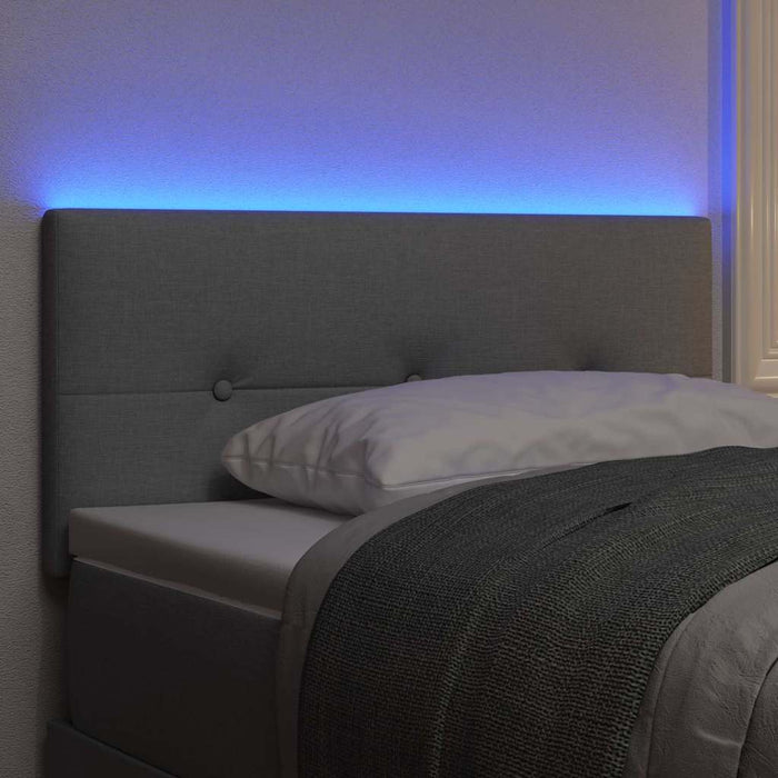 Tăblie LED cu benzi LED cu headboard Gri deschis 80 cm țesătură WALTI