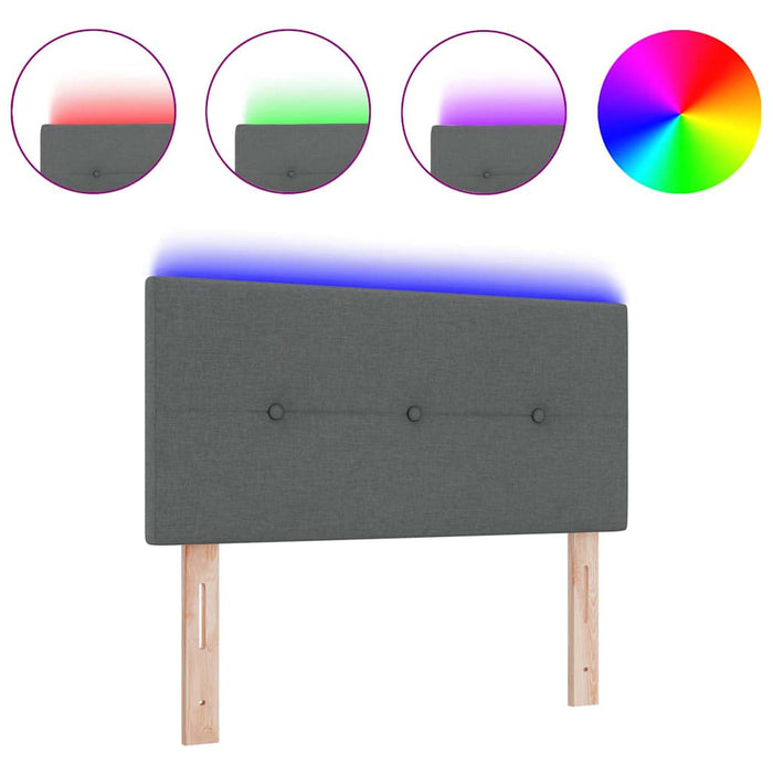 Tăblie cu LED cu lumini cu bandă LED Gri închis 80 cm țesătură - WALTI WALTI