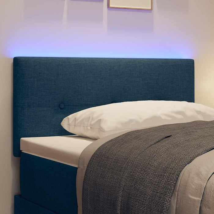 Tăblie LED cu benzi LED cu headboard albastru 80 cm țesătură - WALTI WALTI
