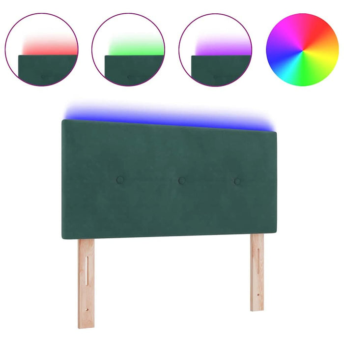 Tăblie cap cu lumini cu bandă LED Ajustabil Verde 80 cm Catifea - WALTI WALTI