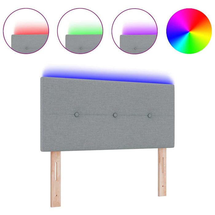 Tăblie cu LED cu lumini cu bandă LED Gri deschis 90 cm țesătură - WALTI WALTI