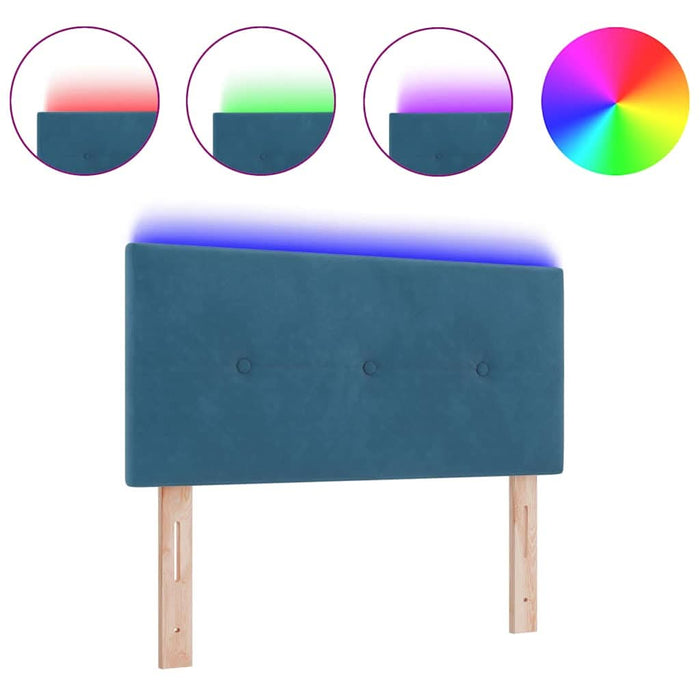 Tăblie cap cu lumini cu bandă LED albastru 90 cm Catifea - WALTI WALTI